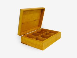 Mulberry Wood Eight Sections Tea Box