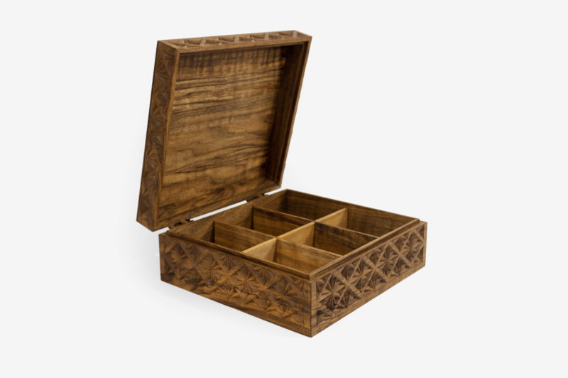 Walnut Wood Six Sections Tea Box