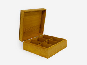 Mulberry Wood Six Sections Tea Box