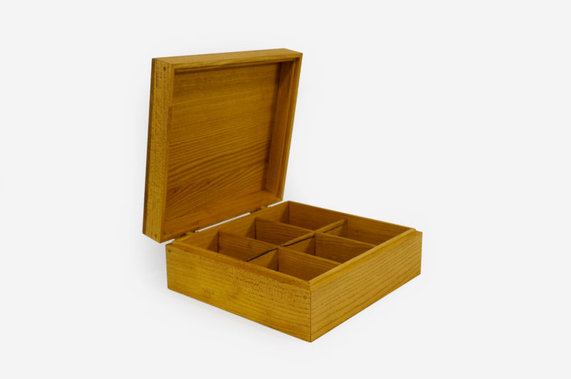 Mulberry Wood Six Sections Tea Box