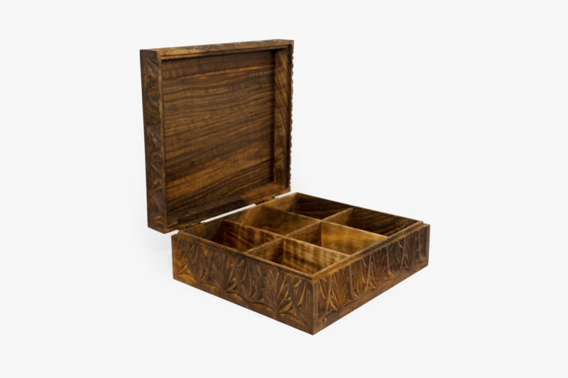 Walnut Wood Six Sections Tea Box