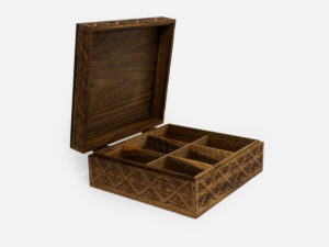 Walnut Wood Six Sections Tea Box