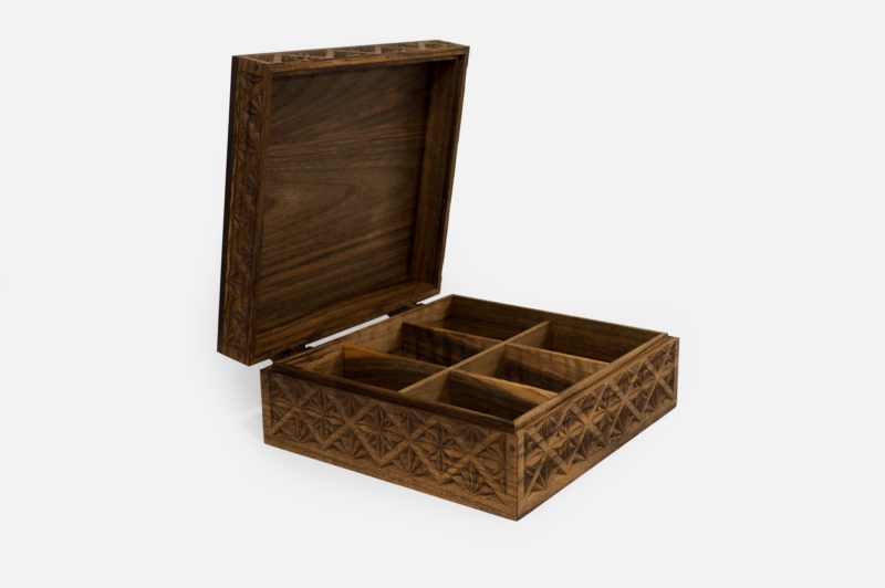 Walnut Wood Six Sections Tea Box
