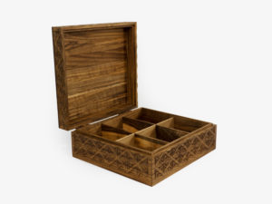 Walnut Wood Six Sections Tea Box
