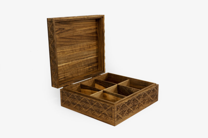 Walnut Wood Six Sections Tea Box