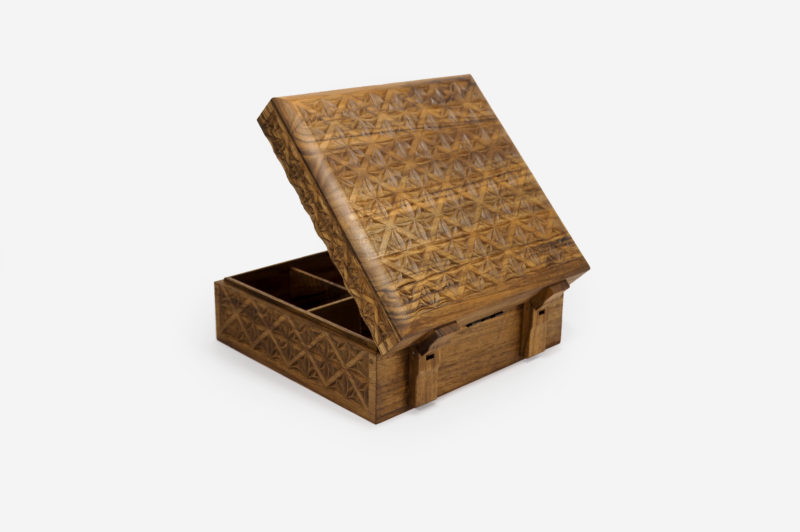 Walnut Wood Six Sections Tea Box - Image 2