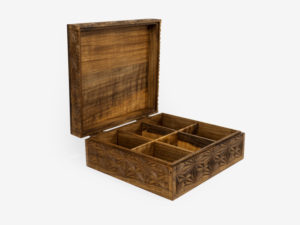 Walnut Wood Six Sections Tea Box