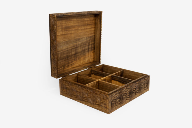 Walnut Wood Six Sections Tea Box