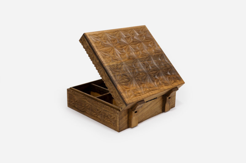 Walnut Wood Six Sections Tea Box - Image 6
