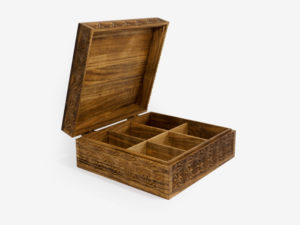 Walnut Wood Six Sections Tea Box
