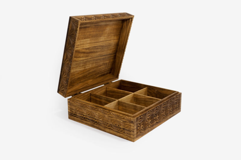 Walnut Wood Six Sections Tea Box