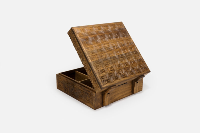 Walnut Wood Six Sections Tea Box - Image 6