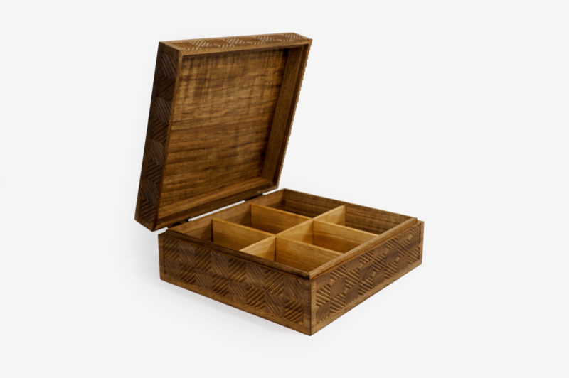 Walnut Wood Six Sections Tea Box