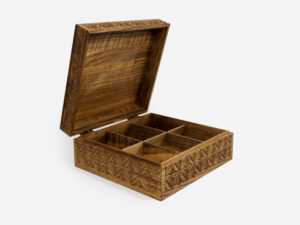 Walnut Wood Six Sections Tea Box