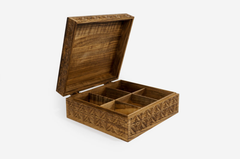 Walnut Wood Six Sections Tea Box