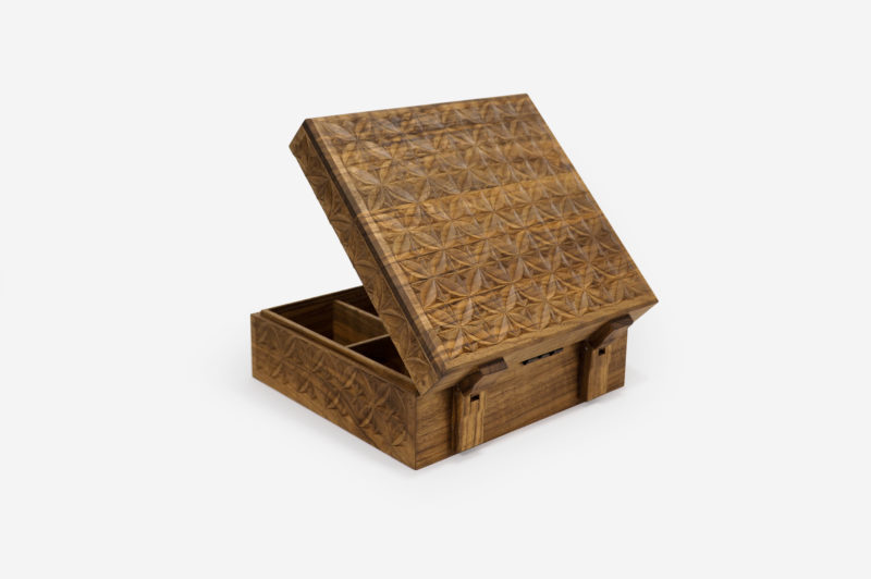 Walnut Wood Six Sections Tea Box - Image 6