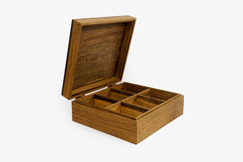 Walnut Wood Six Sections Tea Box