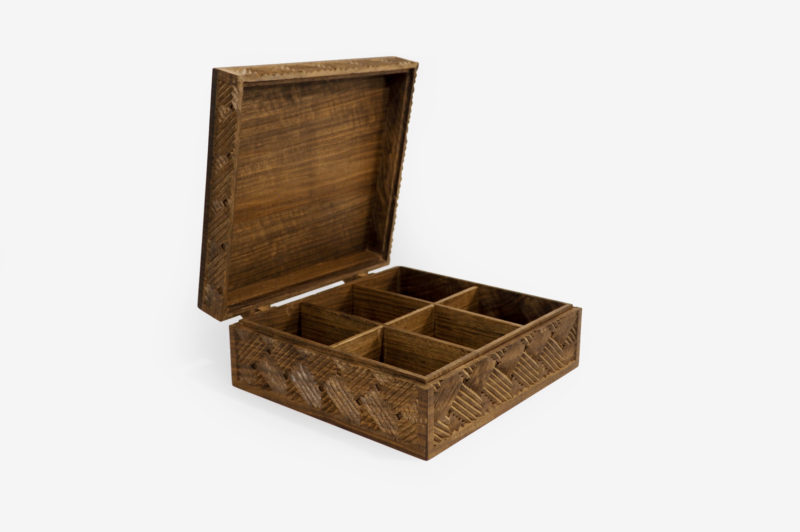 Walnut Wood Six Sections Tea Box